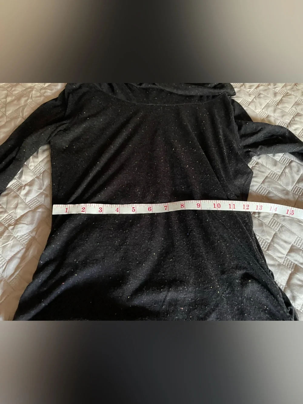 RACHEL Rachel Roy Black Sparkle Cowl-Neck Long Sleeve Dress
